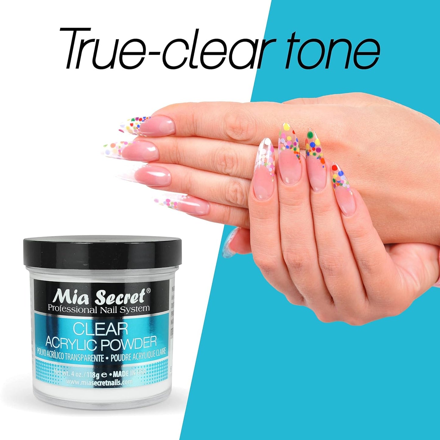 Mia Secret Professional Nail System Clear Acrylic Powder 4 oz / 118g