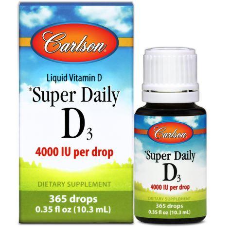 Carlson Super Daily D3 4,000 IU 365 drops 0.35 fl oz / 10.3 mL Vitamin D