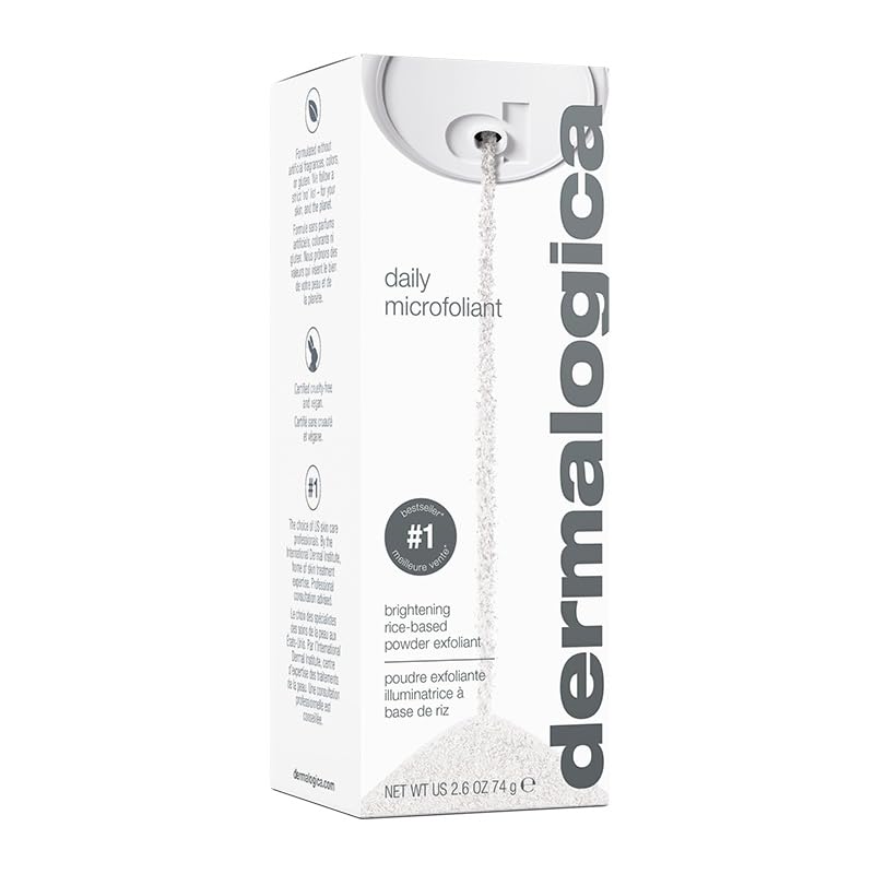 Dermalogica Daily Microfoliant, Brightening Rice-Based Powder Exfoliant, 2.6 oz / 74g