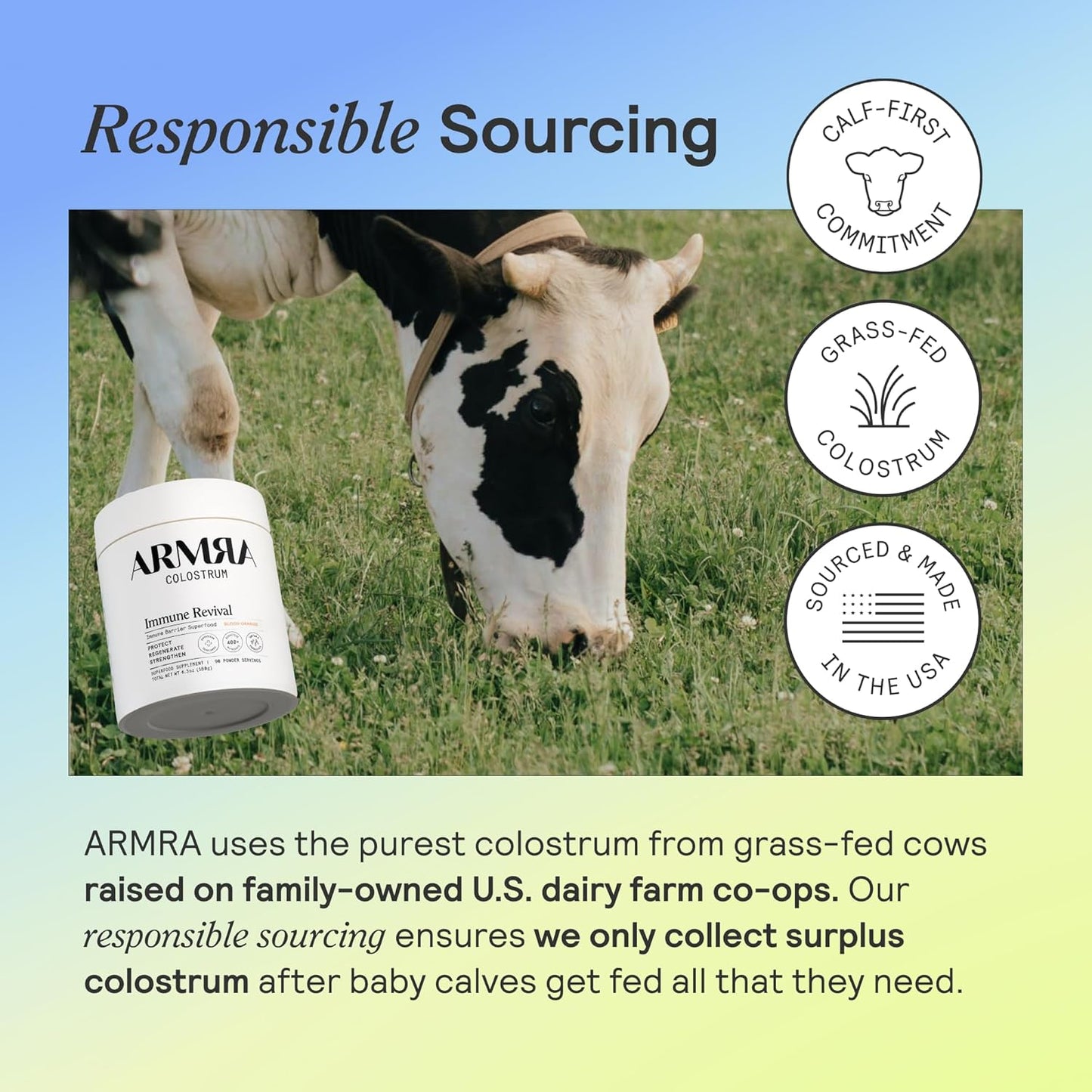 Armra Colostrum Immune Revival Unflavored Powder Supplement 30 Packets