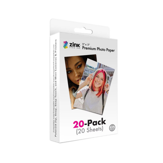 Zink Polaroid 2 x 3ʺ Premium Photo Paper 20 Sheets (PACKAGING MAY VARY)