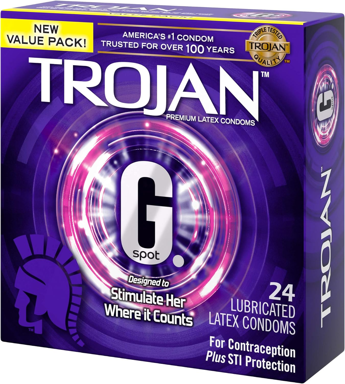 Trojan G Spot Lubricated Latex Condom (24 Count)