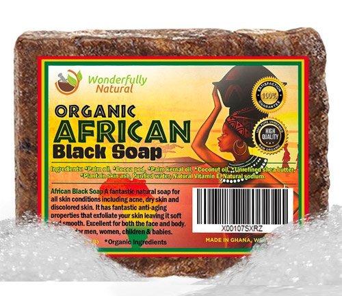 Wonderfully Natural African Black Soap, 1 lb. / 453g Bar  #1 Acne Treatment Eczema Soap