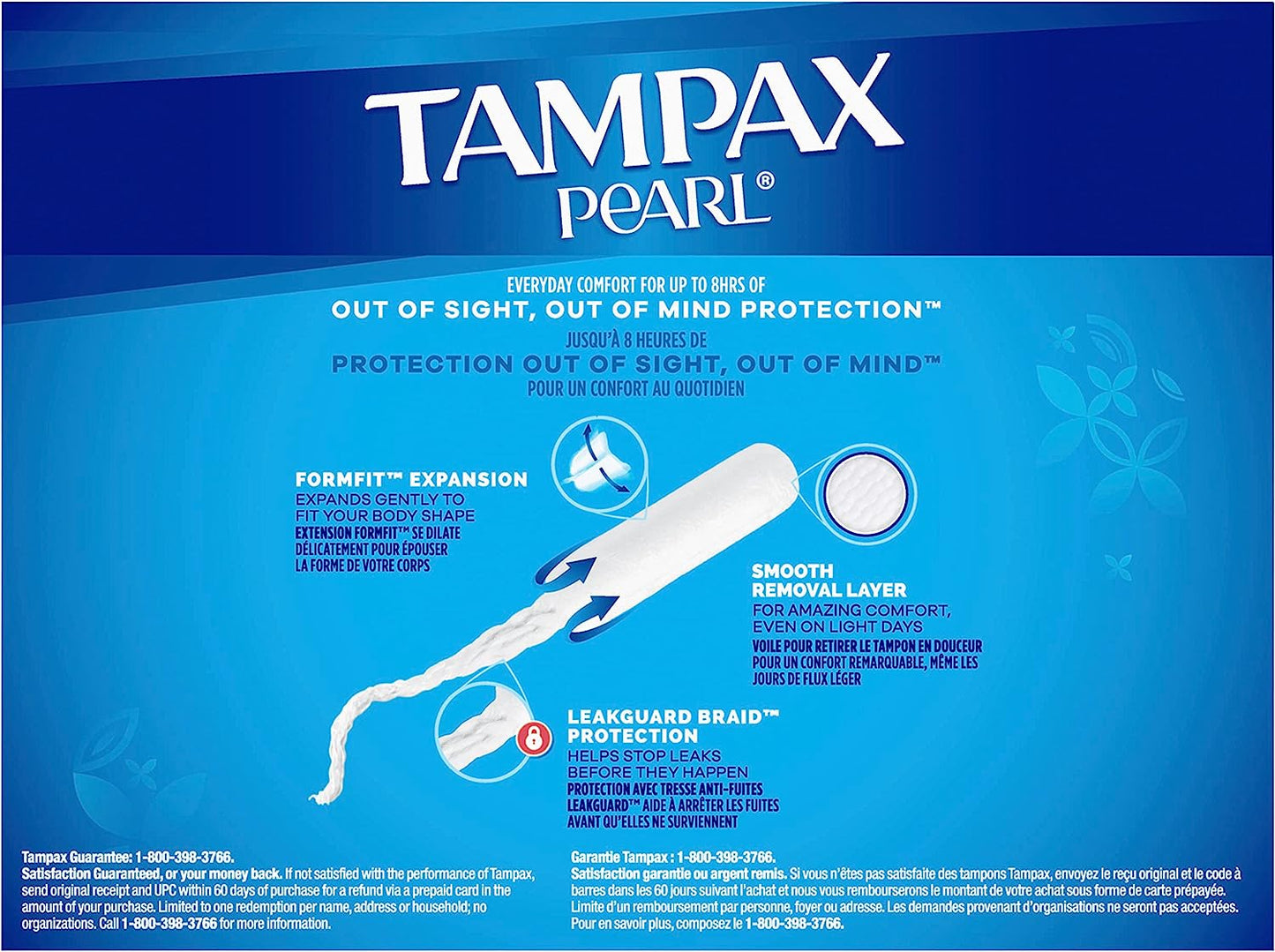 Tampax Pearl Leakguard Protection Tampons Jumbo Unscented All Day Comfort & Protection