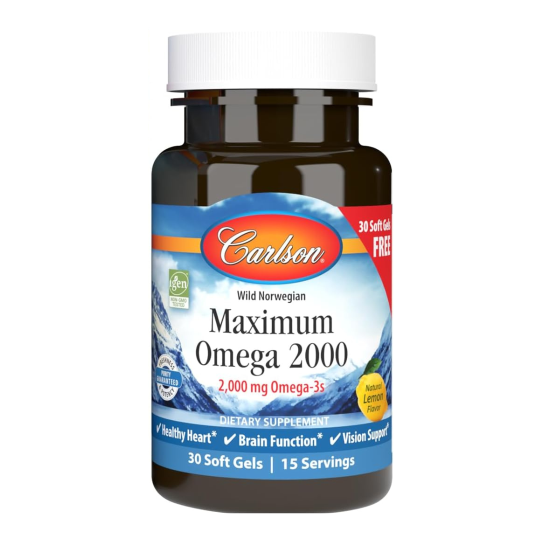 Carlson Maximum Omega 2000mg Omega-3s Lemon Flavor