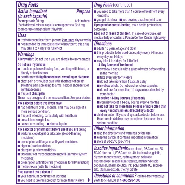 Nexium 24HR Frequent Heartburn Relief 20mg Acid Reducer, 14 Capsules