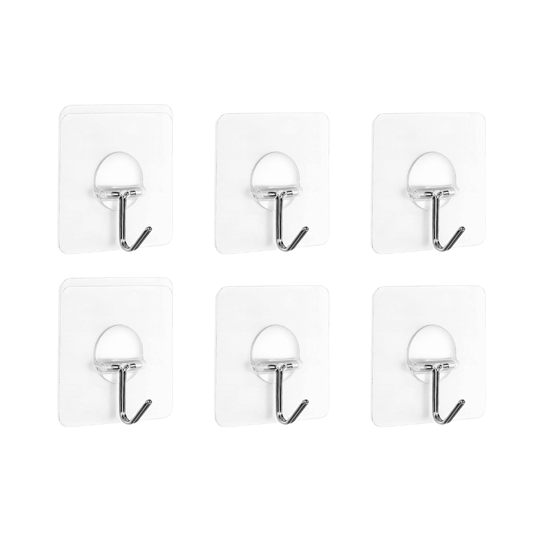 Gluit Adhesive Heavy Duty Wall Hooks 6 pcs