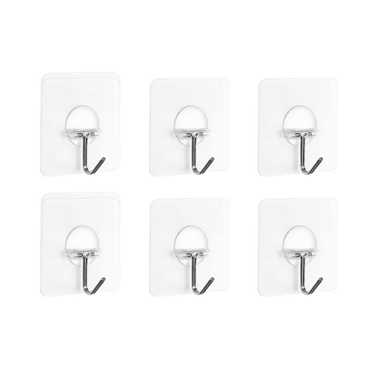 Gluit Adhesive Heavy Duty Wall Hooks 6 pcs