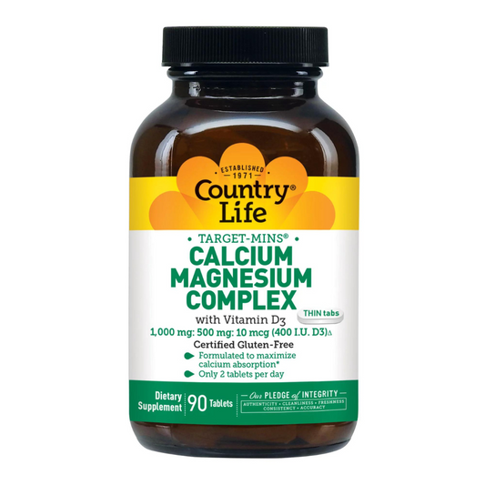 Country Life Calcium Magnesium Complex With Vitamin D3 Supplement 90 Tablets