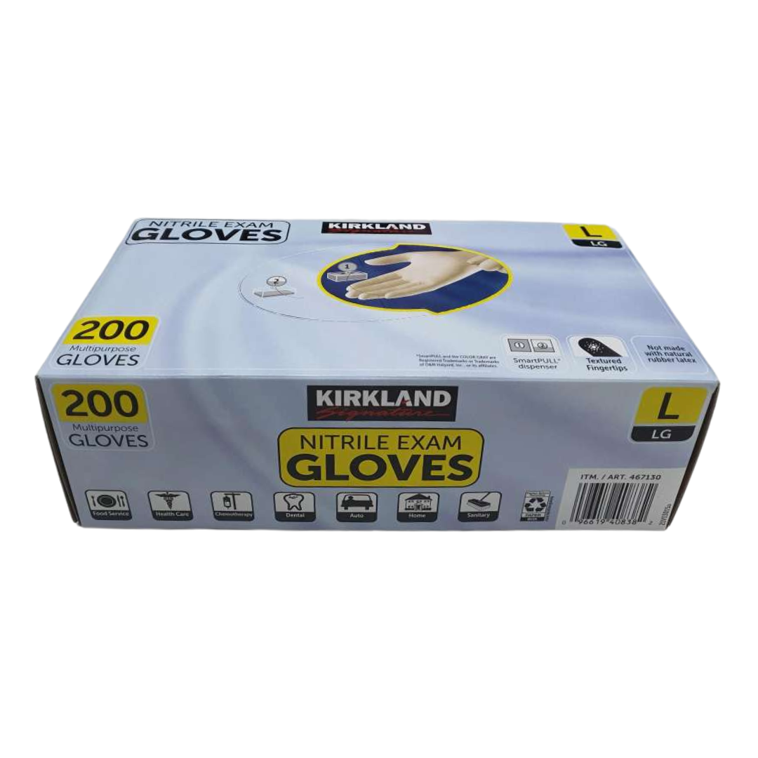 Kirkland Signature Nitrile Exam Gloves Large 200 Multipurpse Gloves