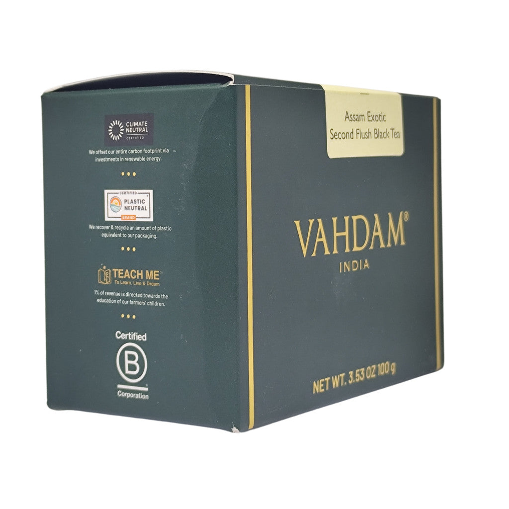 Vahdam India Assam Exotic Second Flush 100% Black Tea, 100 g / 3.53 oz.