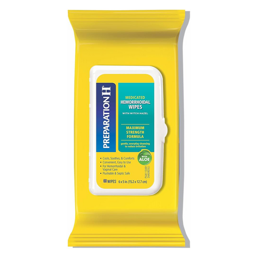 Preparation H Medicated Hemorrhoidal Wipes with Witch Hazel 60 Wipes