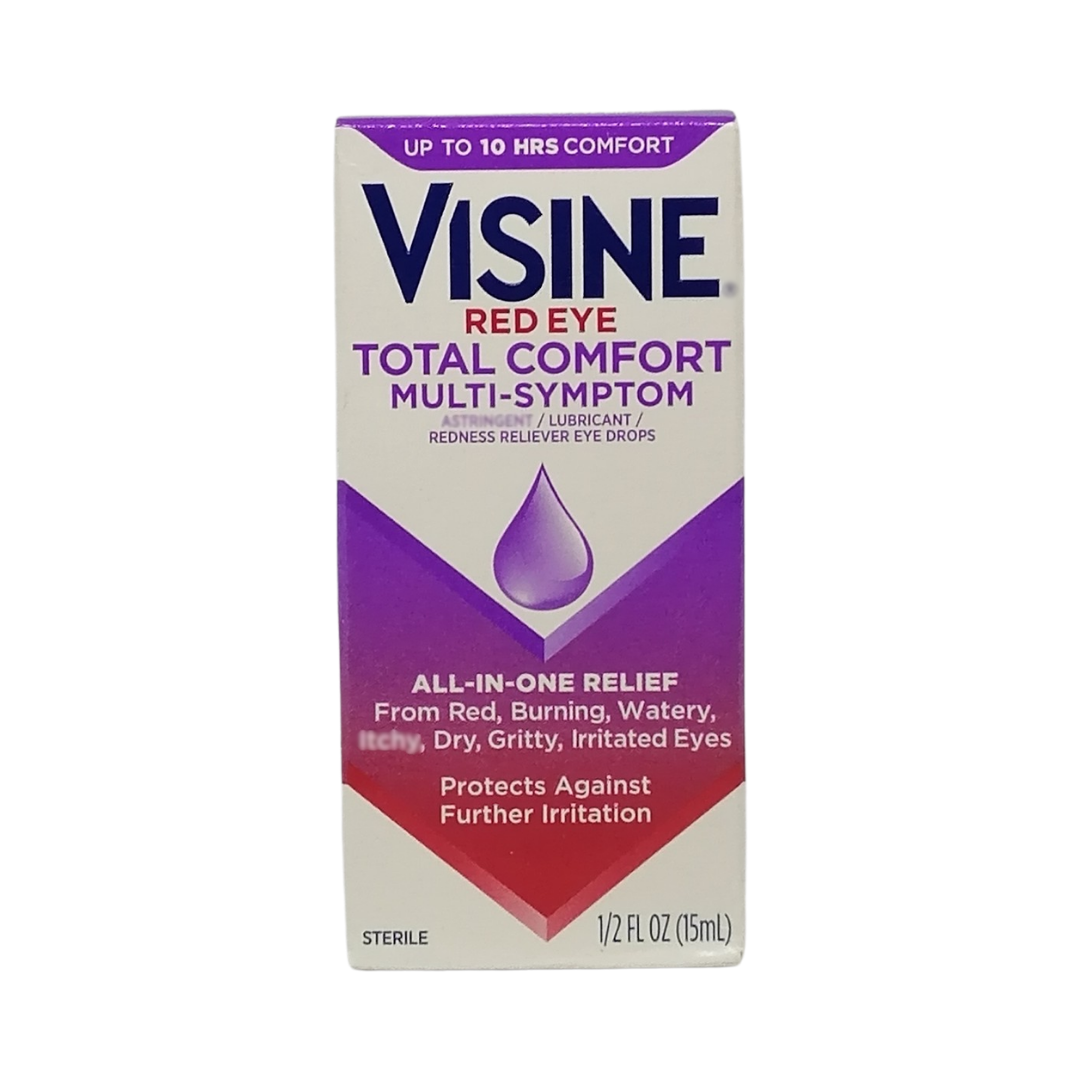 Visine Red Eye Total Comfort Multi-Symptom Eye Drops, 1/2 oz / 15 ml