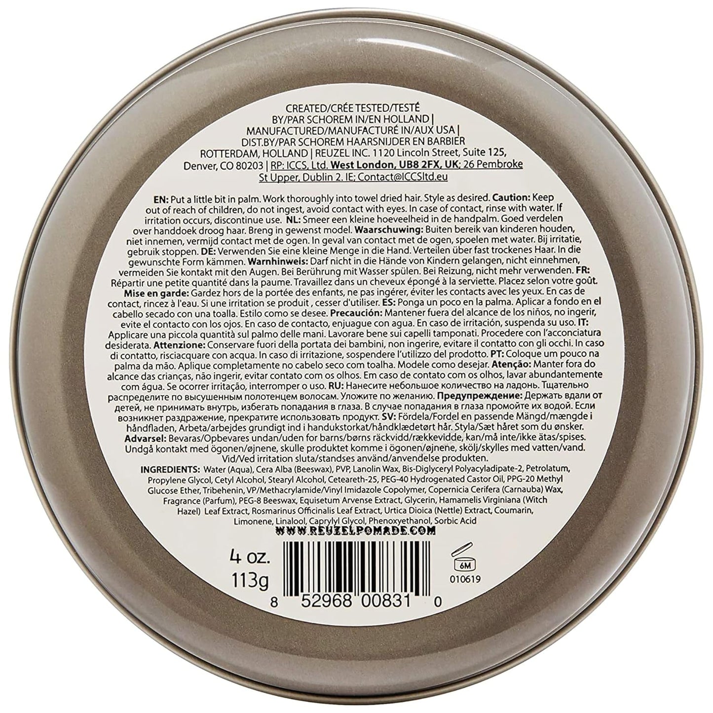 Reuzel Hollands Finest Extreme Hold Matte Pomade Wax