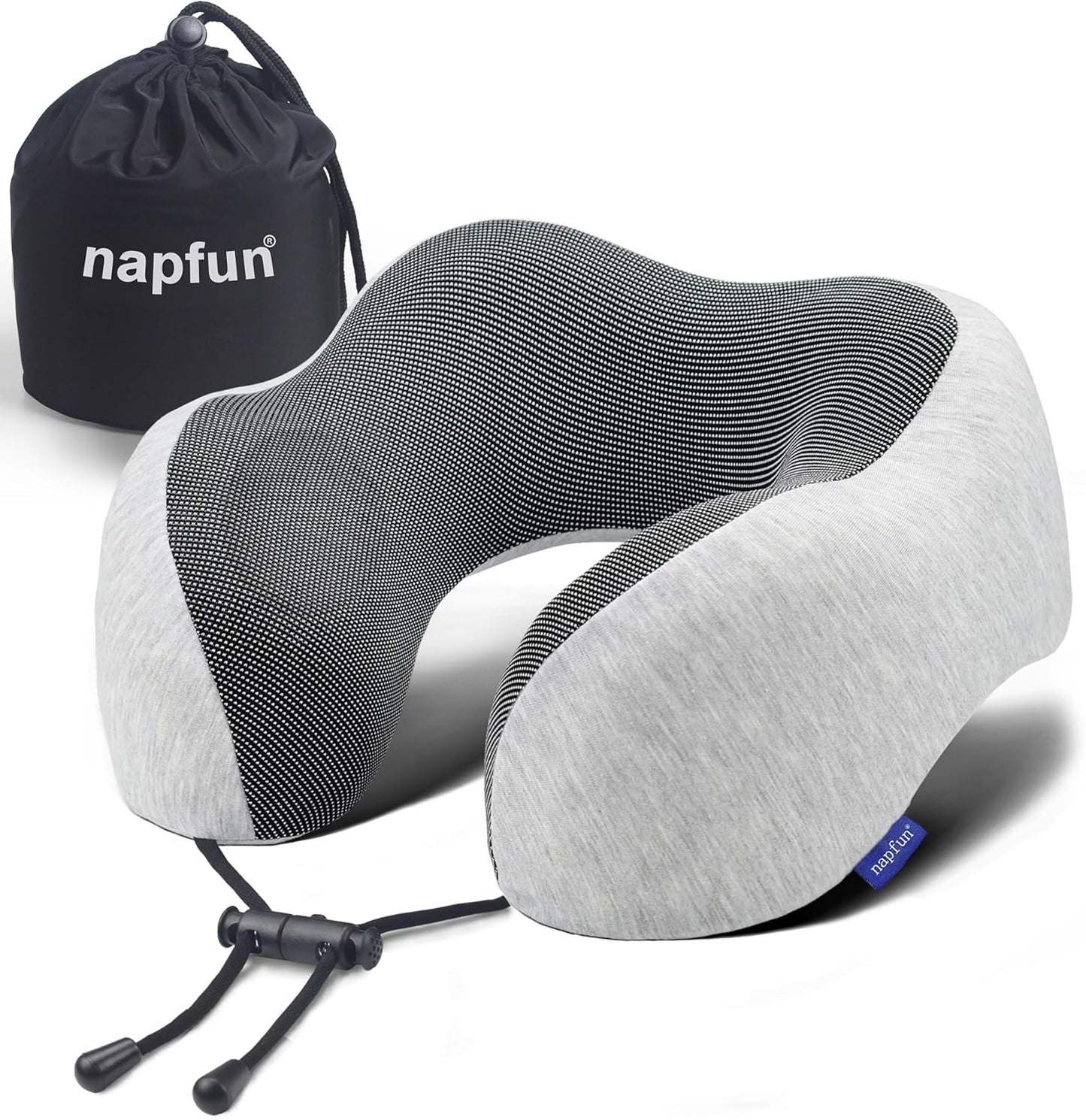 Napfun Upgraded Travel Neck Pillow, Light Grey, 1 Count
