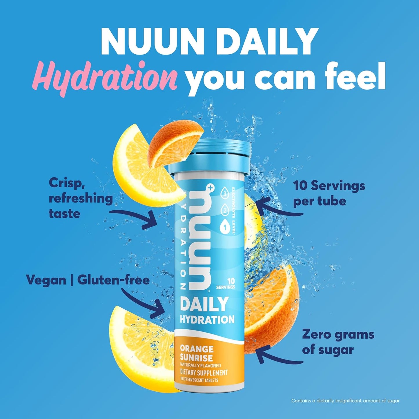 Nuun Daily Electrolyte Tablets with Magnesium Calcium, Potassium, Chloride & Sodium Gluten Free, Sugar Free, & Vegan, 10 Serving