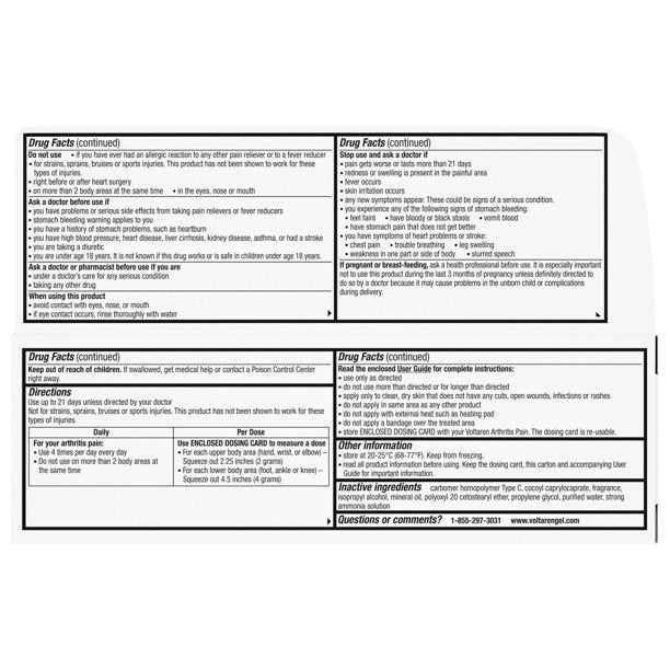 Voltaren Arthritis Pain Relief Medicated Gel, 3.5 oz. / 100 g