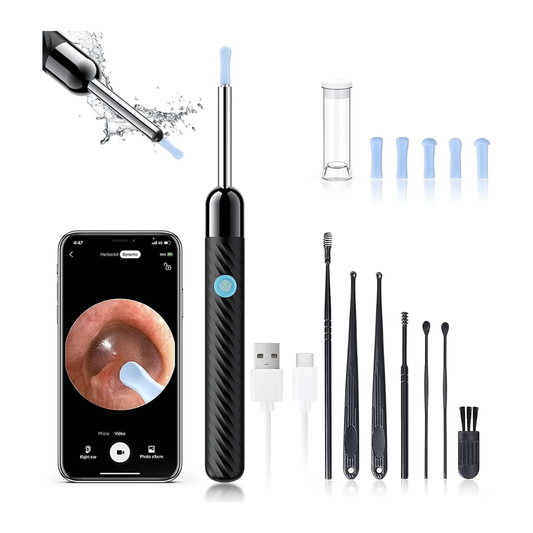 Ear Wax Removal Tool Camera Ear Cleaner for iOS & Android (Black)
