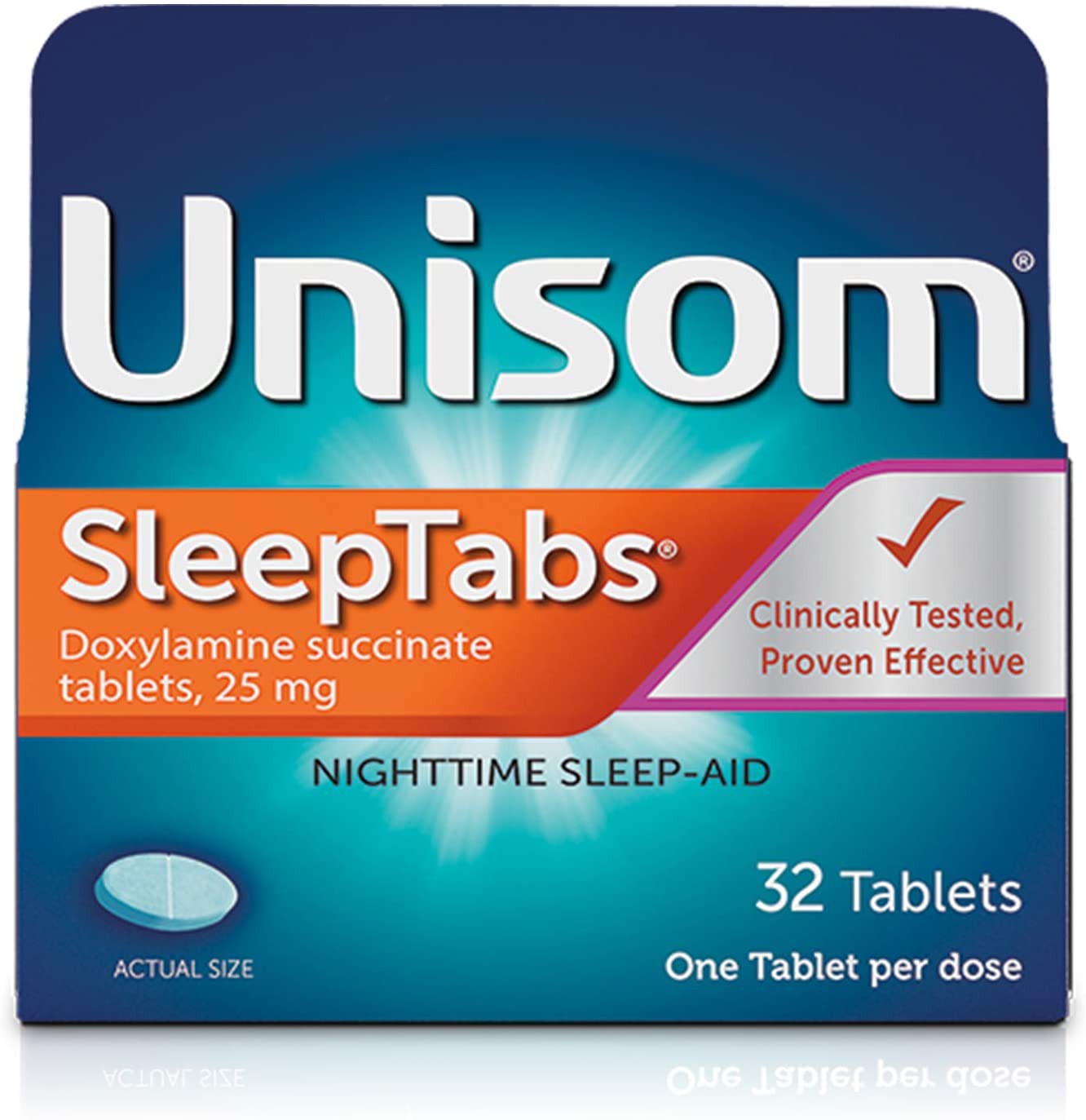 Unisom Sleep Tabs, Nighttime Sleep-Aid, 25 mg Doxylamine Succinate, 32 Tablets