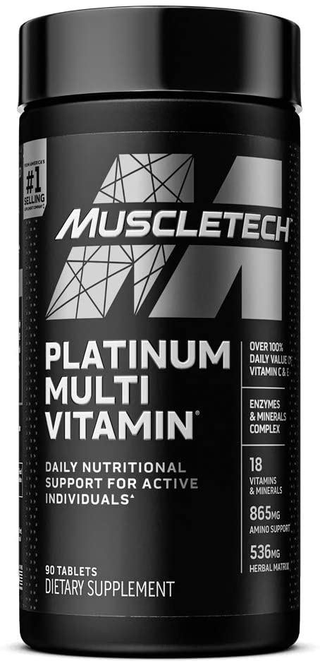 MuscleTech Platinum Multi Vitamin for Men, 90 Tablets Daily Nutritional Support for Active Individuals