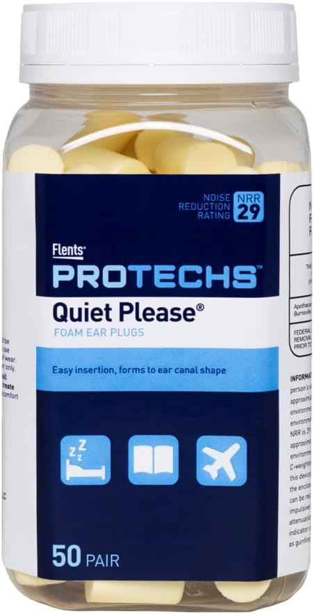 Flents Protechs Quiet Please Foam Ear Plugs, 50 Pairs