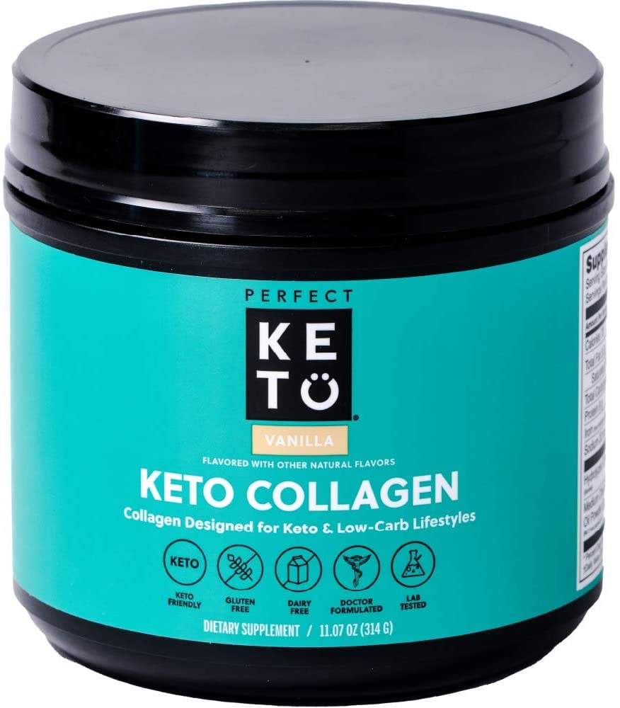 Perfect Keto Vanilla Protein Powder: Keto Collagen Peptides (314g)