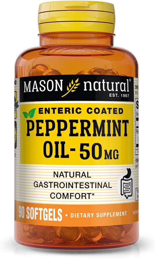 Mason Natural Enteric Coated Peppermint Oil 50mg Softgels (90 Counts)