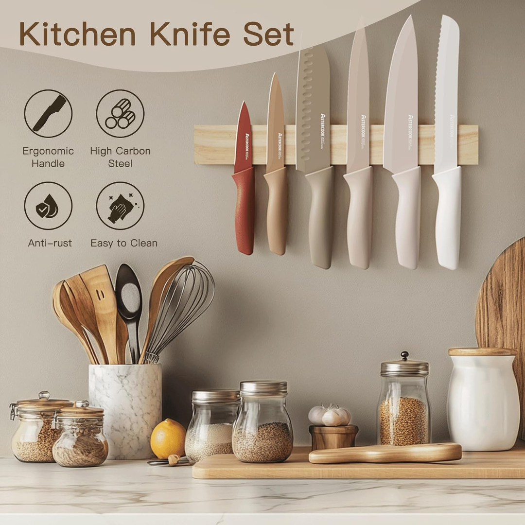 Astercook 13-Pieces Kitchen Knives Set with Sheath