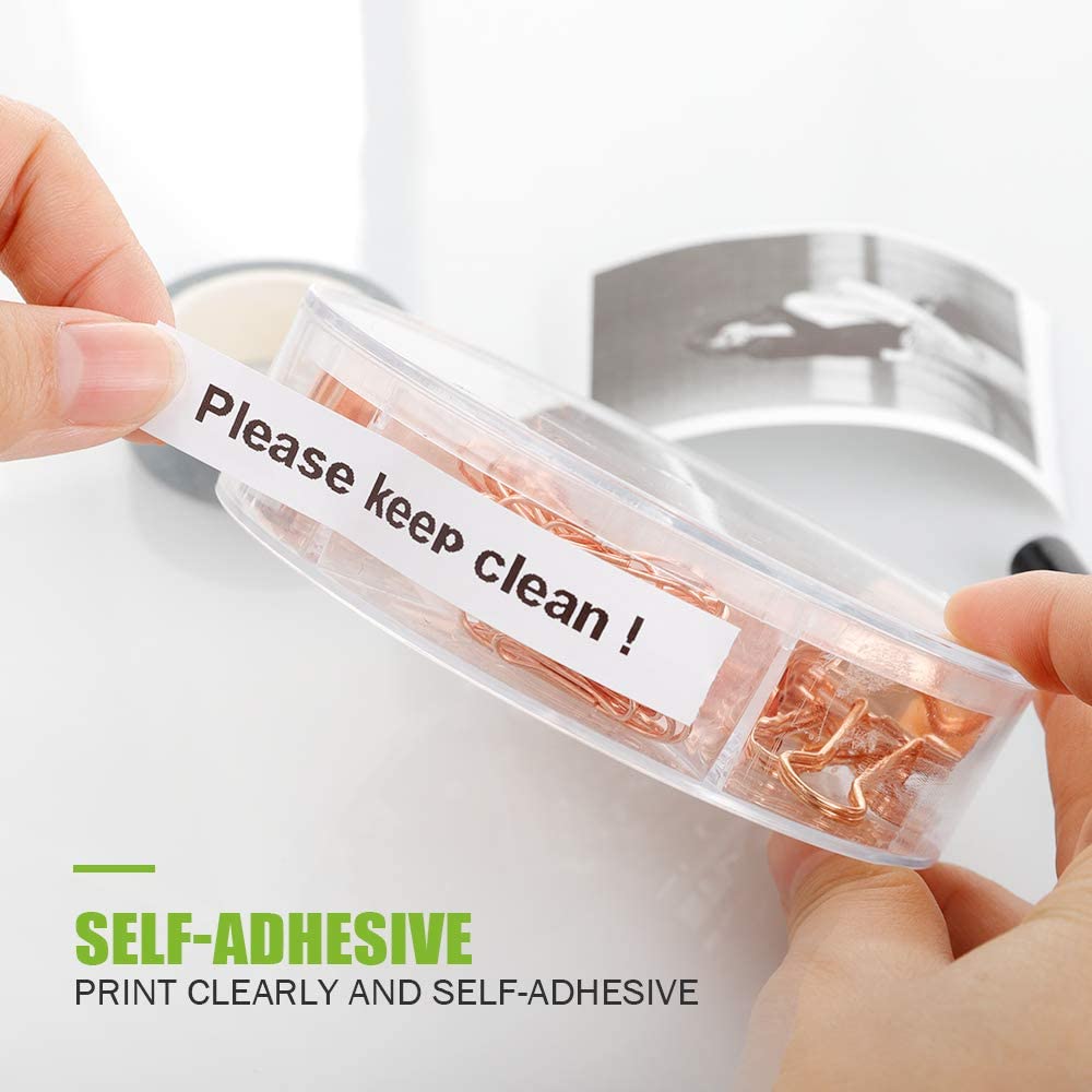 Label Kingdom Label Tape Replacement for DYMO LetraTag White Paper Refill 91330 10697, 1/2" x 13' 12mm x 4m Black on White