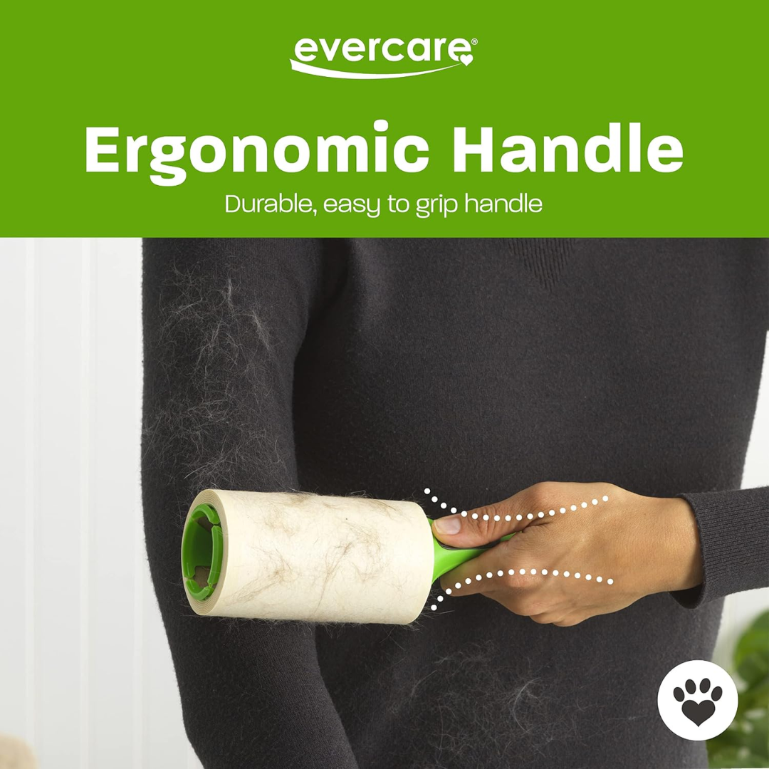 Evercare All Purpose Pet Hair Lint Roller with 2 Refills, Green, 180 Sheets