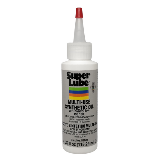 Super Lube 51004 Synthetic Oil, High Viscosity, 4 oz Bottle,Translucent white