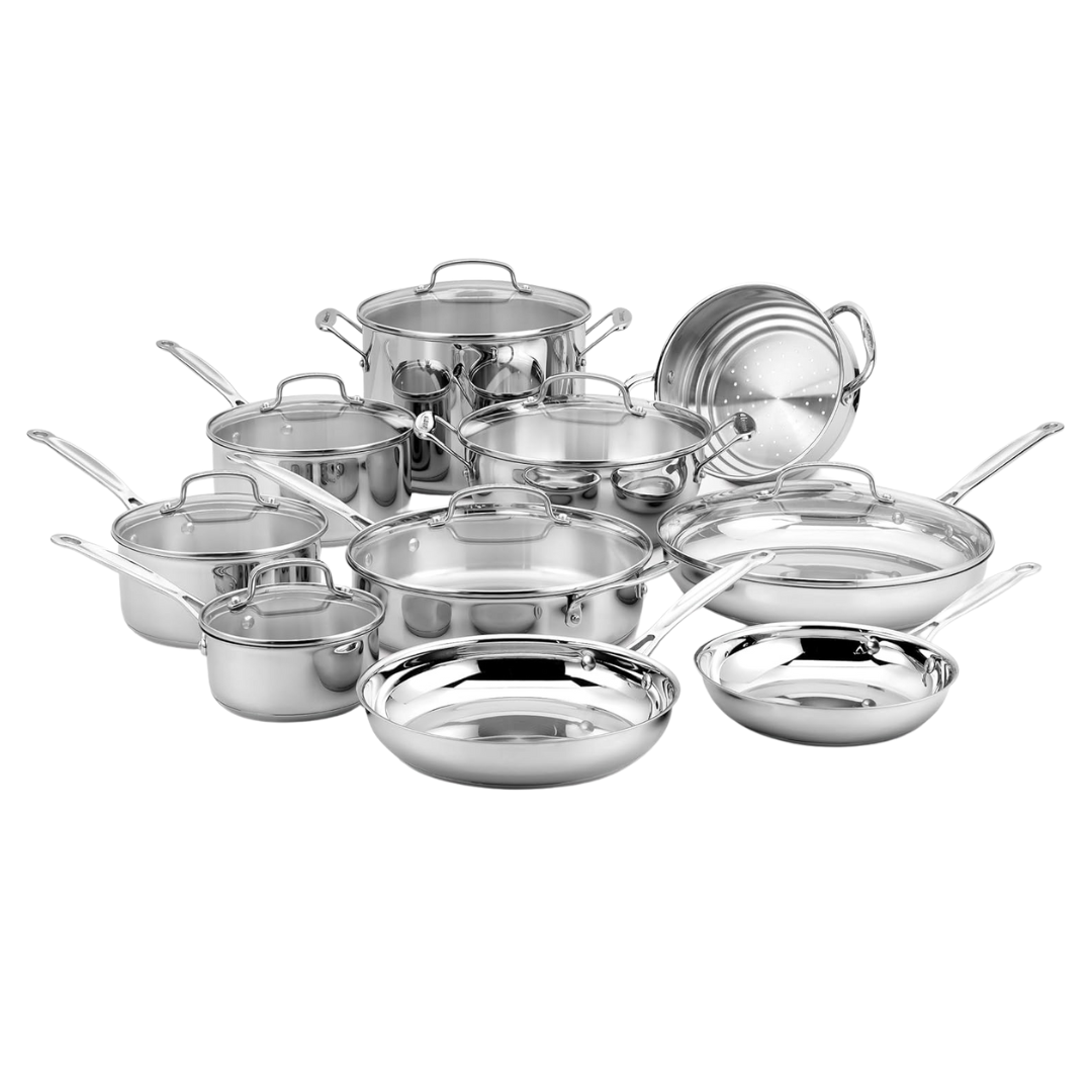 Cuisinart Chef's Classic Stainless Cookware 77-17N, 17 Piece Set