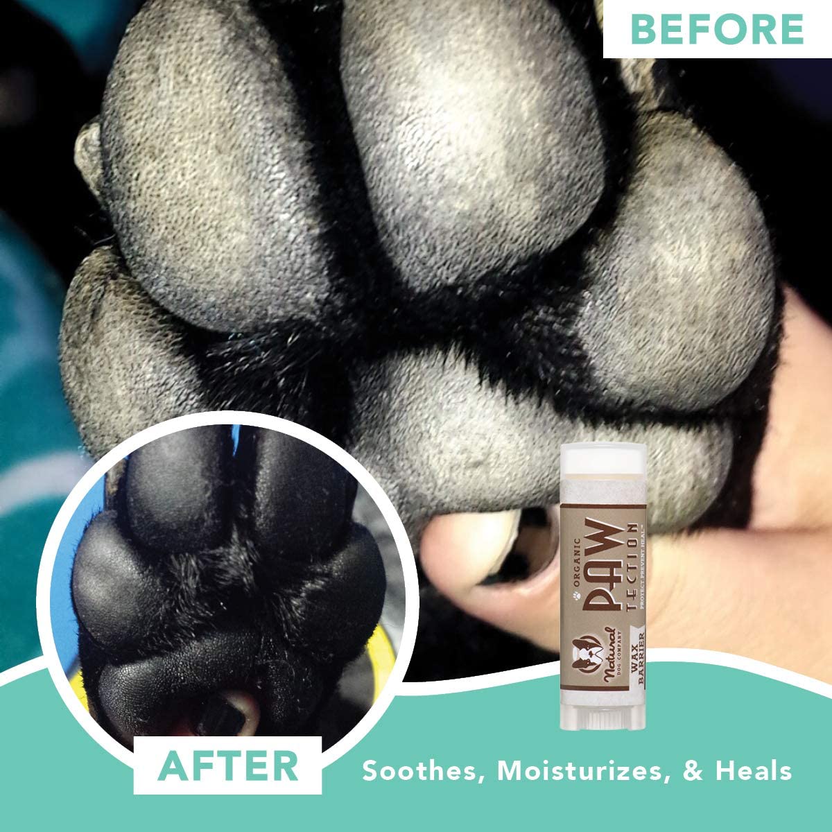 Natural Dog Company PawTection Organic Dog Paw Balm Stick, 0.15oz. / 4.5 ml