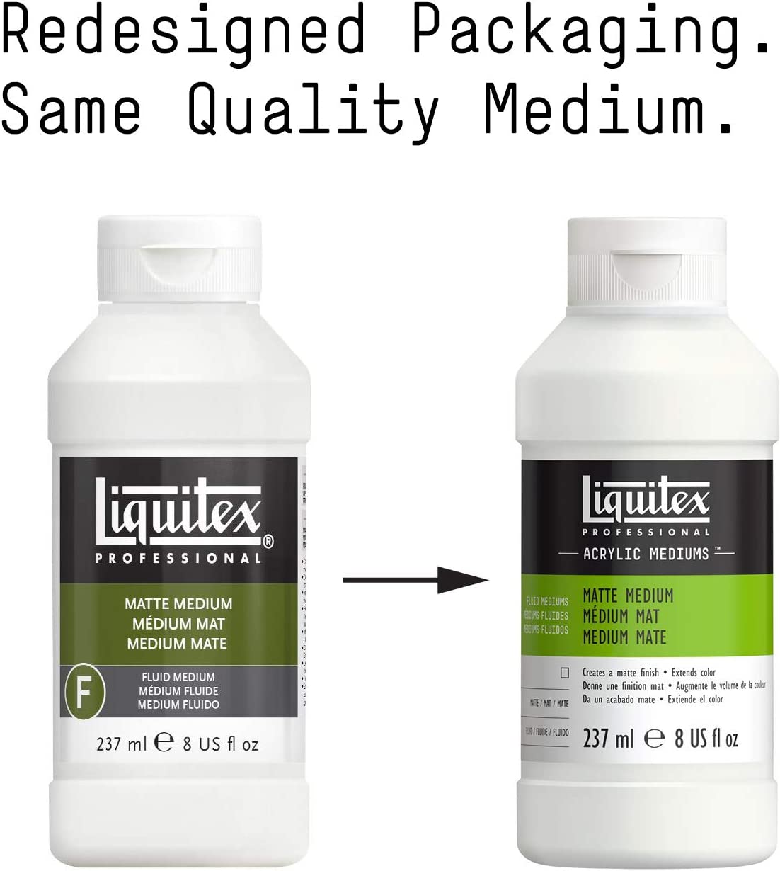 Liquitex Professional Acrylic Mediums Create A Matte Finish 8 Fl.oz 001 Black Noir