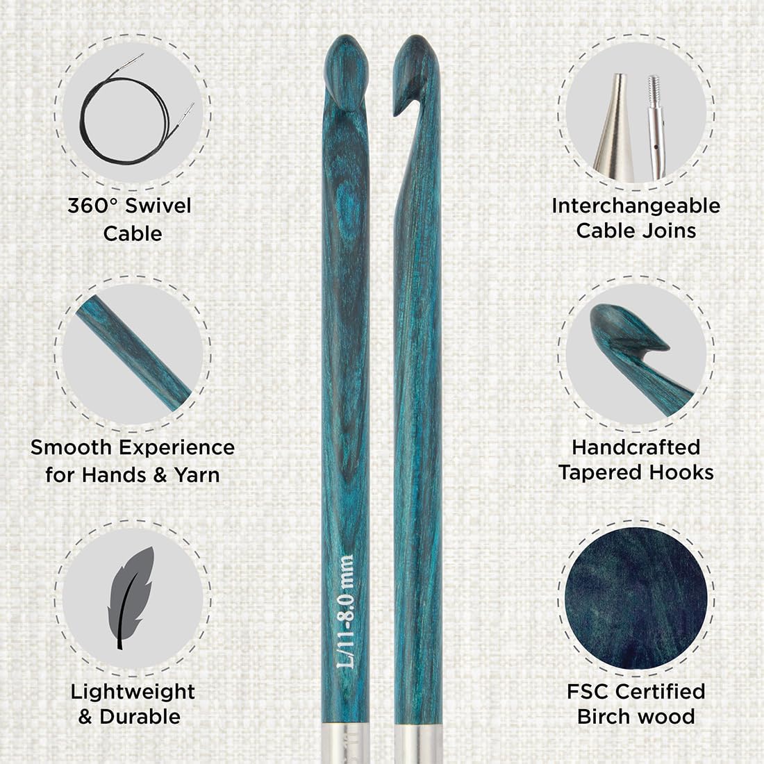 KnitPro Dreamz Deluxe Tunisian Crochet Hook Set - (200650)