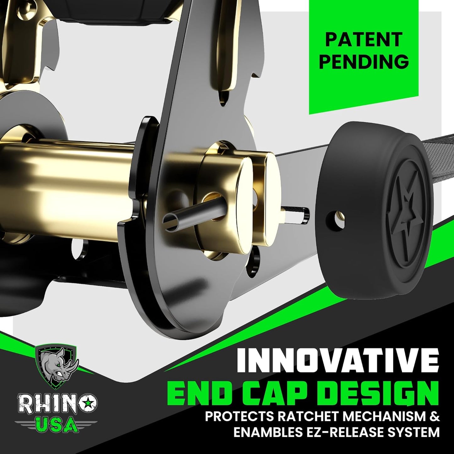 Rhino USA Medium Duty Ratchet Tie-Down Set, 4 Ratchet Straps and 4 Soft Loops