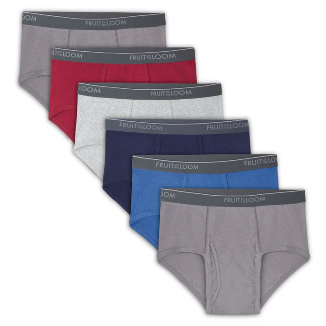 Fruit of the Loom Men’s Cotton Mid Rise Briefs, 6 Pack