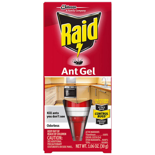 Johnson Raid Ant Gel Removes Ants You Don't See Defense System Odorless - 1.06 oz