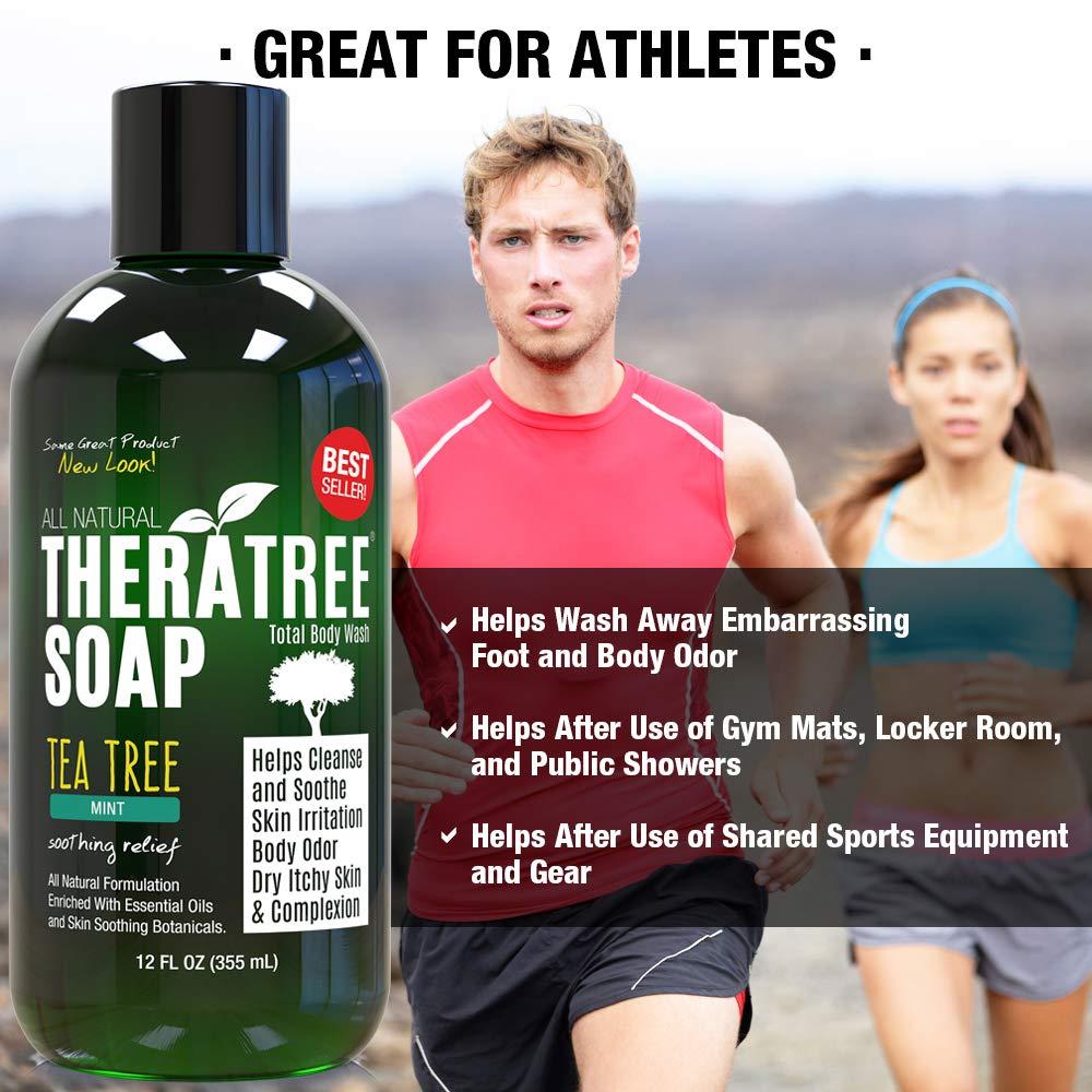 Oleavine TheraTree Tea Tree Oil Soap with Neem Oil - 12oz - Helps Skin Irritation, Body Odor, Helps Restore Healthy Complexion for Body and Face