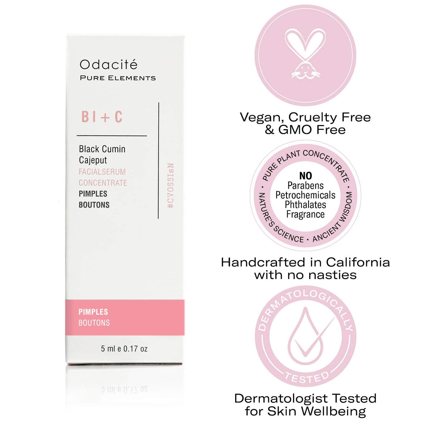 Odacite BL+C PIMPLES Black Cumin Cajeput Facial Serum Concentrate, 0.17 oz. / 5 ml