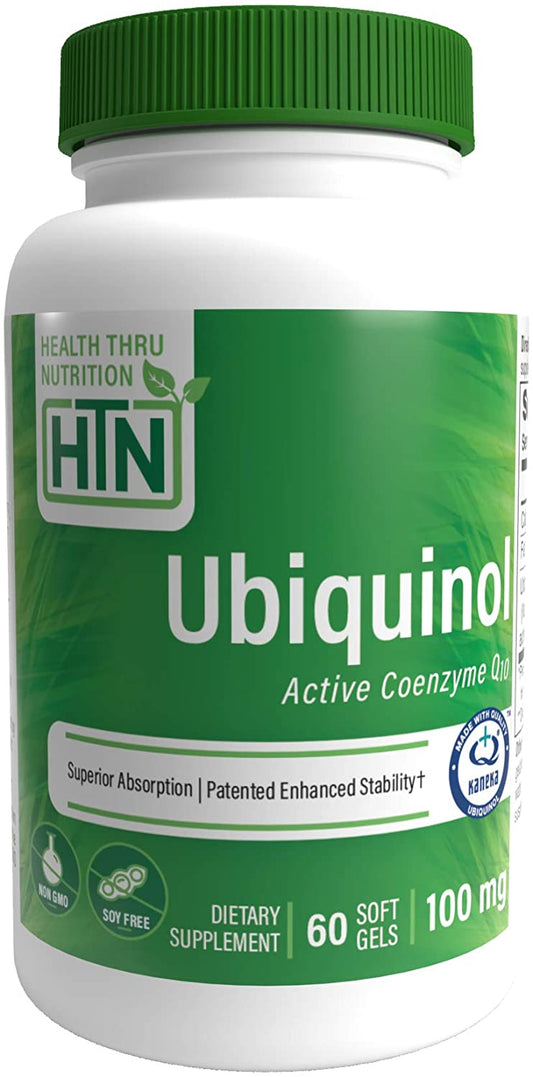 Health Thru Nutrition Ubiquinol CoQ10 100 mg, 60 Softgels Superior Absorption