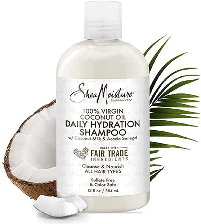 SheaMoisture 100% Virgin Coconut Oil Daily Hydration Shampoo for all hair types, 2 x 237 ml