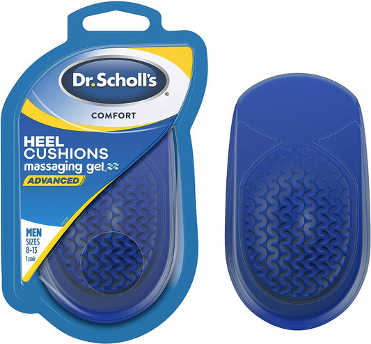 Dr. Scholl's Heel Cushion with Massaging Gel Advanced For Men Size 8-13, 8-14 (1 Pair) PACKAGING MAY VARY