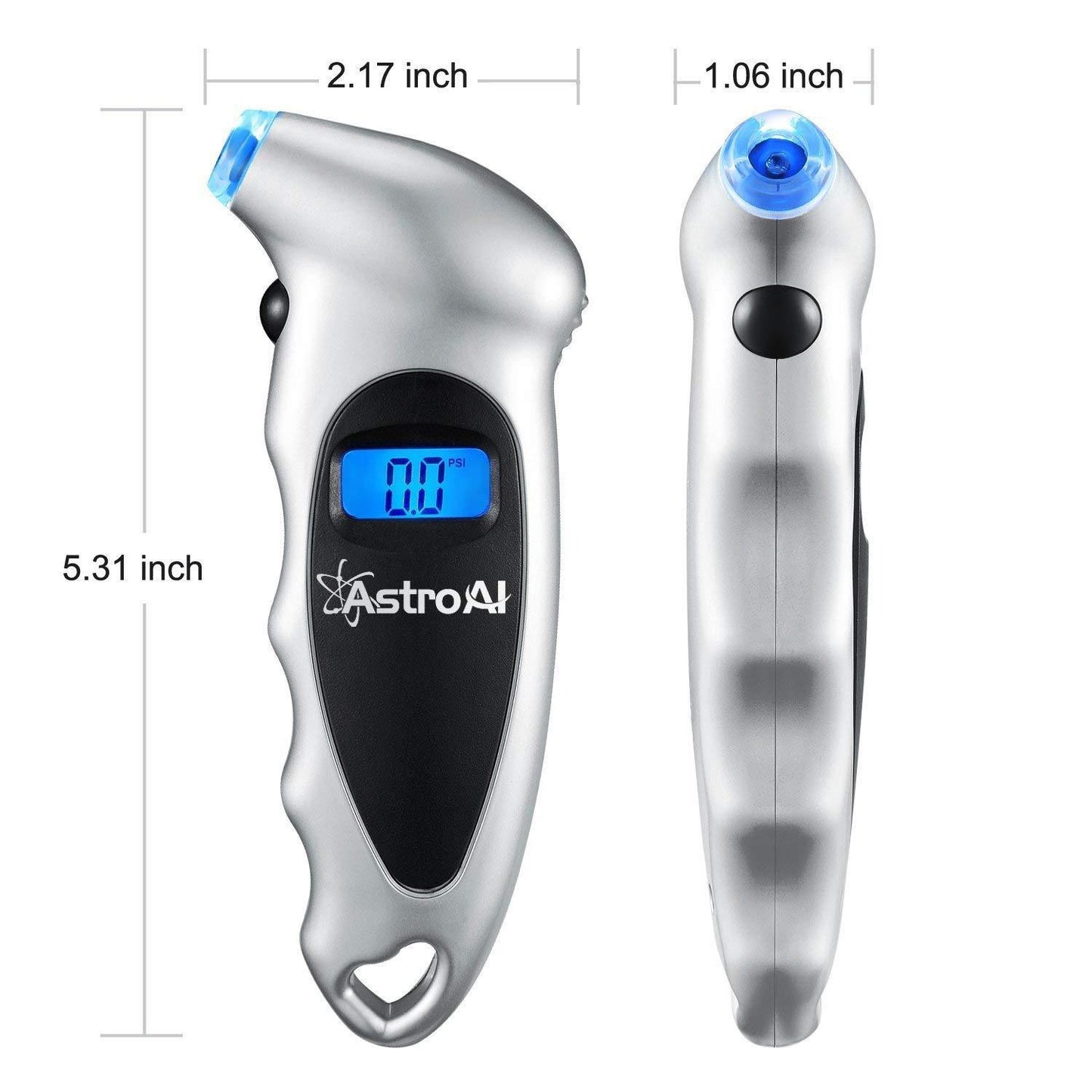 AstroAI Digital Tire Pressure Gauge 150 PSI 4 Settings LCD Silver (1 Pack) Packaging may Vary