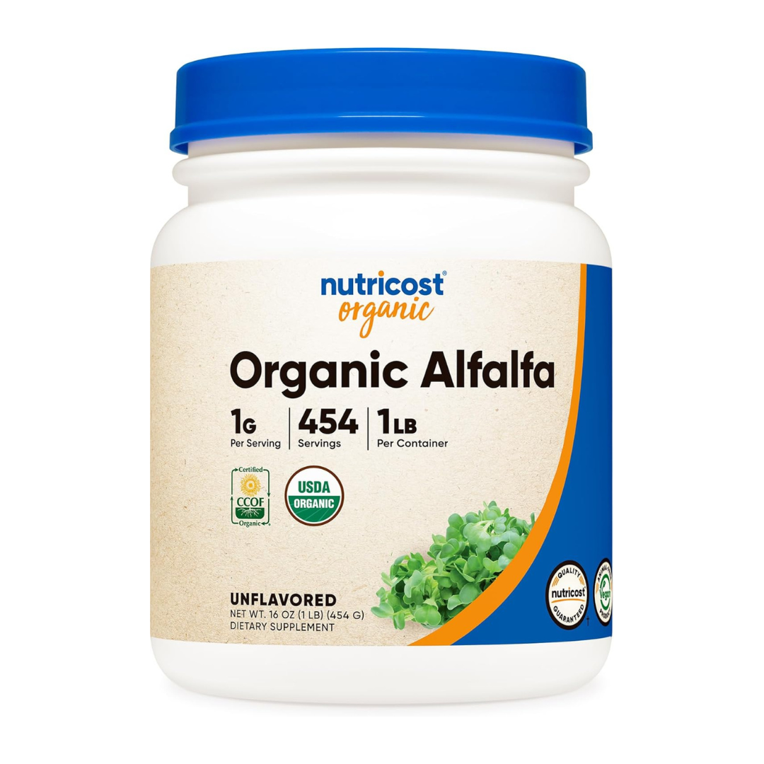 Nutricost Organic Alfalfa Unflavored Powder Supplement 16oz / 454g