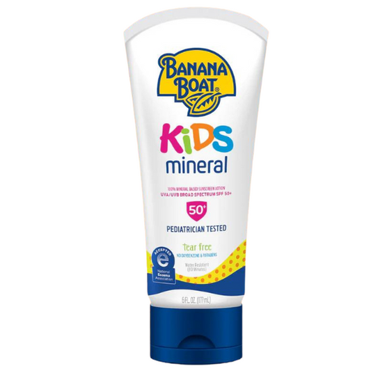 Banana Boat Kids 100% Mineral Based Sunscreen Water Resistant Lotion, 6fl. oz. (177ml)