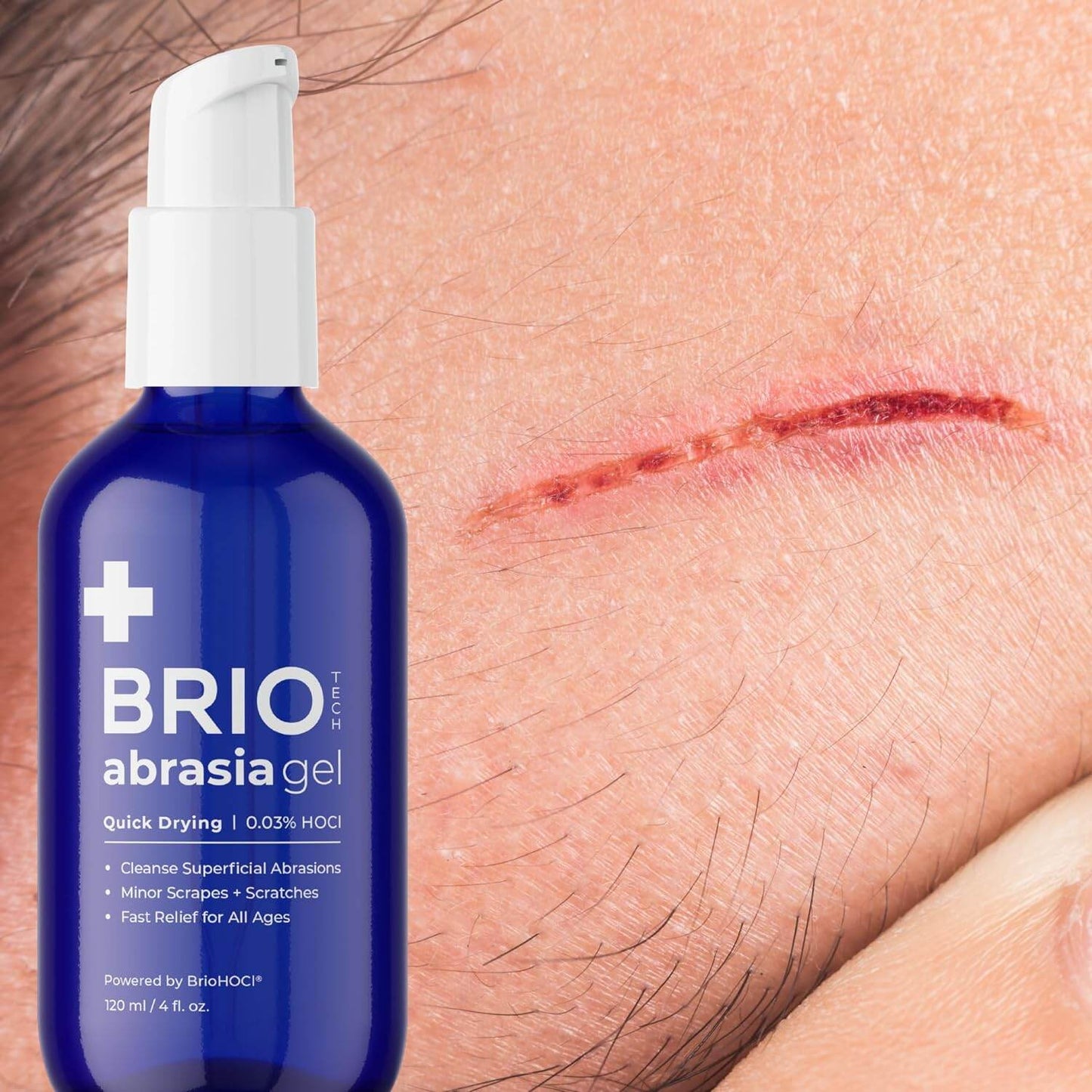 Brio Tech Abrasia Gel Quick Drying For Abrasions And Scratches Wound In All Ages 4 fl oz / 120 mL