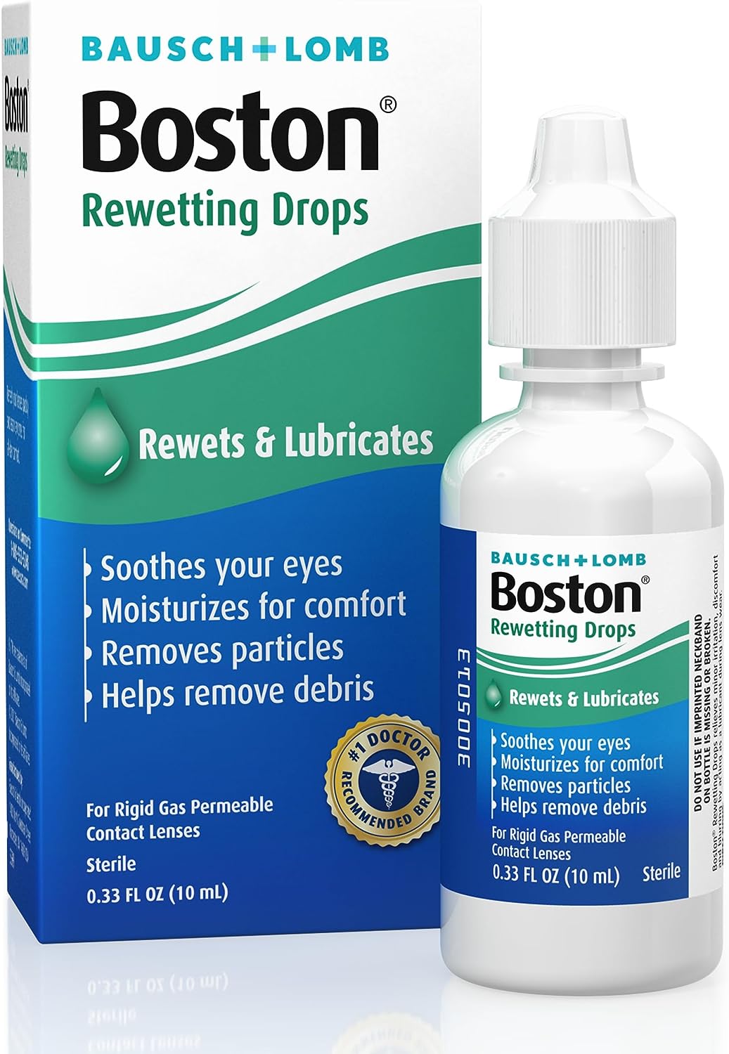 Bausch And Lomb Boston Rewetting Drops For Contact Lenses, 0.33 FL oz / 10 mL