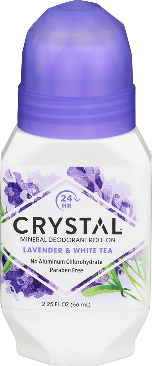 Crystal Mineral Deodorant Roll-On, Lavender & White Tea 2.25 oz (Packaging may Vary)