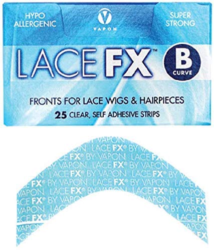 Vapon Lace From the USA Fx Tape B Curve Double Sided Super Adhesive Clear Strips for Front Lace Wigs Wig Tape  25 Count